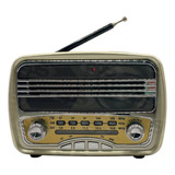 Rádio Retrô Receptor 3 Bandas Bateria Recarregável Dc 5v