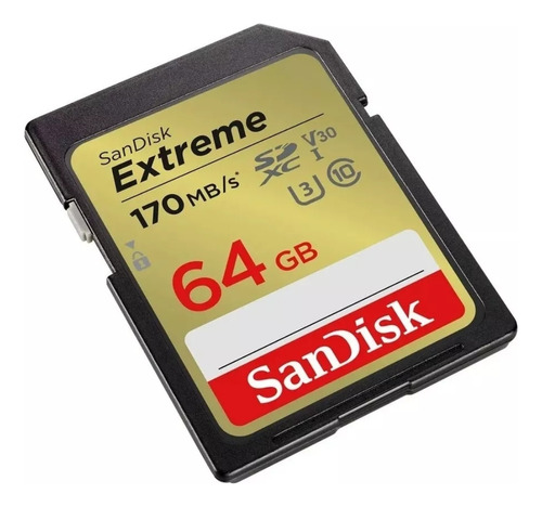 Cartão Memória Sandisk 4k Extreme 64gb Sdxc 170mb/s V30 Nf