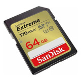 Cartão Memória Sandisk 4k Extreme 64gb Sdxc 170mb/s V30 Nf