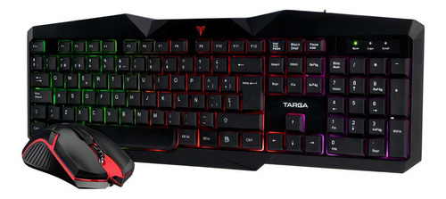 Kit Teclado + Mouse Gamer Targa Mars 200 Led Anti-ghosting Color Del Mouse Negro/rojo Color Del Teclado Negro