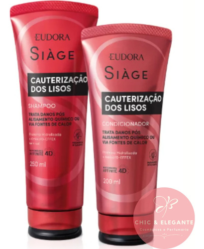 Siage Eudora Shampoo E Condicionador Cauterização Dos Lisos