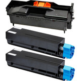 02 Toner + 01 Cilindro P/ Uso Oki B431 B431dn+ Mb491 Mb491+