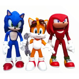 Sonic The Hedgehog Knuckles,tails Y Sonic Set 3 Articulados 