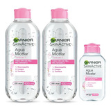 3 Pack Agua Micelar Garnier Skin Active Limpia Y Tonifica