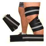 Vendas De Rodilla X Par Gimnasio Lifting Levantamiento Gm Color Negro