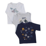 Pack 3 Poleras Manga Larga Niño Marca: Colloky / Opaline