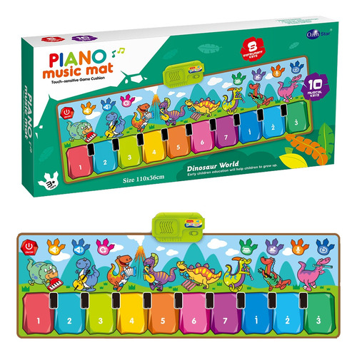 Tapete Musical Piano Dinosaurios Juguete Interactivo Niños