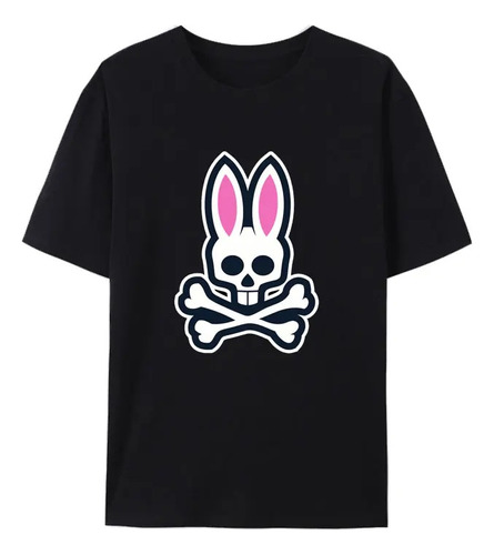 Camiseta De Manga Corta Con Estampado Psycho Cartoon Bunny