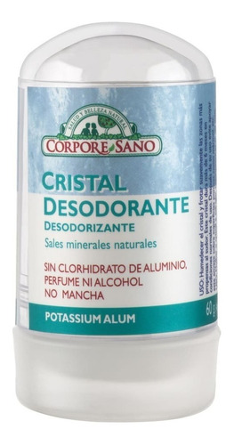 Desodorante Mineral Piedra Alumbre Cristal Potassium 60 Grs.