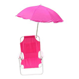 Silla De Exterior Para Niños Con Sombrilla Parasol Rojo