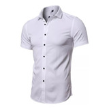 Ccamisa Elástica De Manga Corta De Moda Masculina