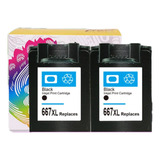 Cartucho De Tinta Compatible Con Hp 667xl Pack 2 Negro 