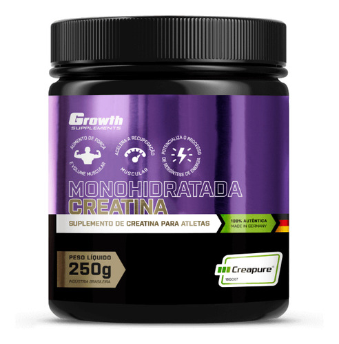 Creatina Creapure Growth Suplementos Ganho De Massa 250g