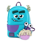 Mochila Urbana Loungefly Disney Monster Inc Sullivan Y Boo Color Celeste Diseño Lisa 4l