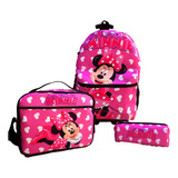 Kit Mochila Rodinha Minnie Disney Menina Infantil Feminina