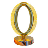 Lámpara De Mesa Usb Redonda Decorativa Táctil Cristal Color De La Estructura Dorado