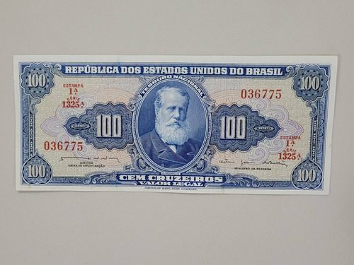 C035 Nota Antiga De 100 Cruzeiros/ Dom Pedro Ii Soberba 