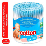  Cotonete Haste Flexível Cotton Baby Care Pote 150 Unidades 