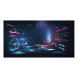 Vinilos Decorativos Mural Empapelado Gamer Neon Metricas