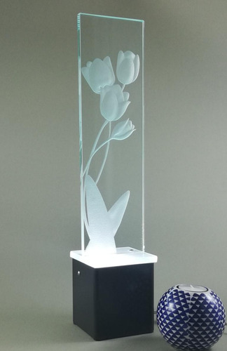 Lámpara De Mesa Buró Tulipàn Escritorio Cristal Decorativa 