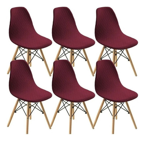 6 Piezas Eames Elástico Jacquard Fundas For Sillas Kits 01