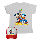 Mickey Mouse Pato Donald Camiseta + Gorra  Combo Para Niños