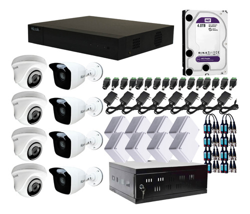 Kit Cámaras Seguridad Hilook Dvr 8mp + 8 Cam 5mp + Rack + 4t