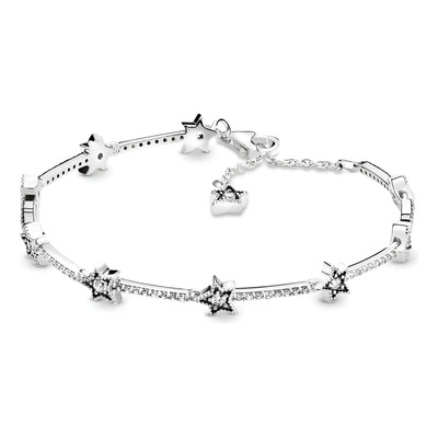 Pandora Brazalete Estrellas Celestiales Color Plata Largo 18 Cm | Envío gratis