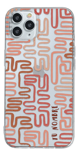 Funda Para iPhone Para Mujer Líneas Abstracto Con Tu Nombre