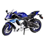 1:12 Suzuki Yamaha Yzf R1 Moto De Aleación Con Casco