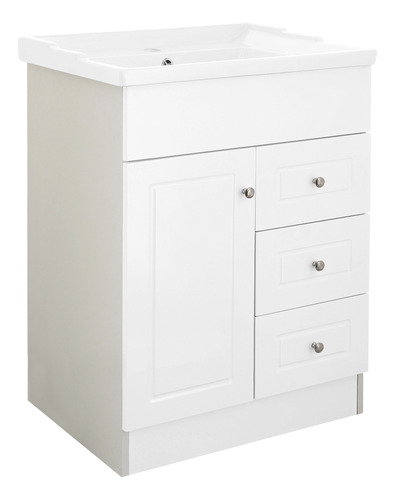 Mueble Vanitorio Mas Cubierta Lacado Blanco 60x47 Cm