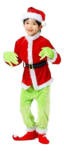 6pcs Traje De Papá Noel Cosplay Grinch De Para Niños