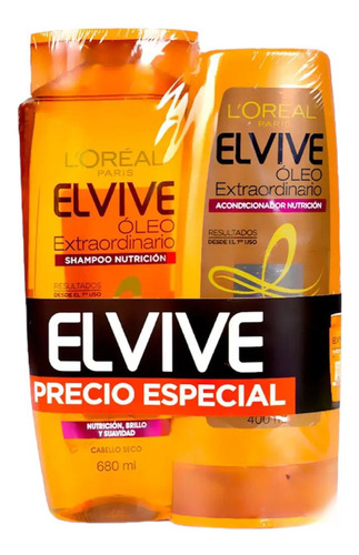 Pack Shampoo 680ml + Acondicionador 370 Ml Oleo Loreal