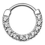 Septum Clicker Circular Nariz 10 Piedras Blancas 16g 1 Plug