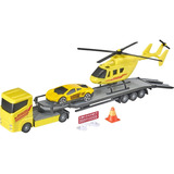 Set Camion Helicoptero Auto De Rescate De Metal Teamsterz 