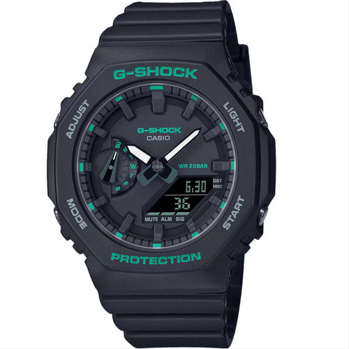 Relógio Casio G-shock Gma-s2100ga-1adr *carbon Core Guard Cor Da Correia Preto Cor Do Bisel Preto Cor Do Fundo Preto