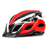 Casco Slp Ciclismo Bicicleta Mtb Luz Usb 22 Vent In-mold Color Rojo Talle L