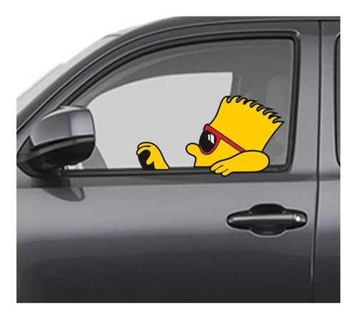 Calcas Sticker Bart Manejando Para Cristales De Autos