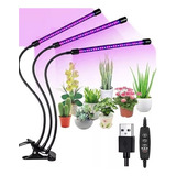 Lampara Indoor Cultivo Usb Control De Plantas 3 Luces