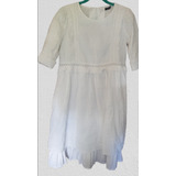 Vestido Zara Talle Large Brodery Verano! U.s.a Midi Blanco