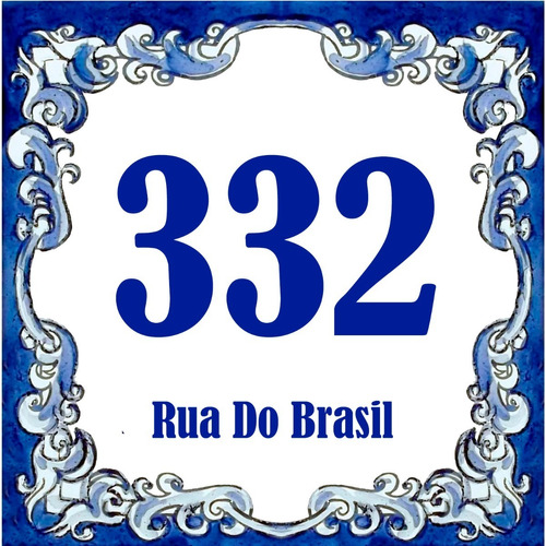 Azulejo Portugues Numero Casa 20x20 Cm Mod 2