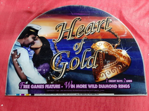 Cartel Original Tragamonedas Acrilico Heart Of Gold