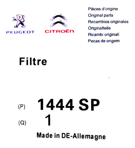 Filtro Aire Motor Citroen Berlingo S30 C2 C3 206 207 1.4 1.6 Foto 9