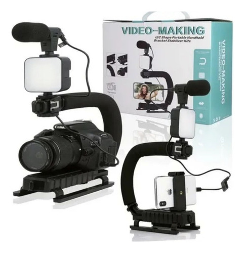 Kit Streaming Blog Luz Led Iluminador Micrófono Trípode