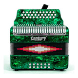 Acordeon C3012v Verde Tono/sol 12 Bajos 30 Botones Century