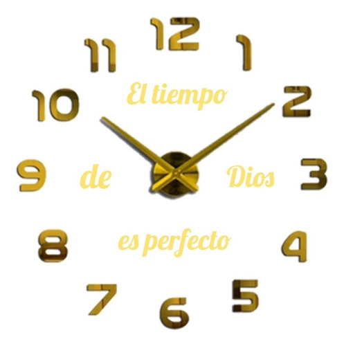 Reloj De Pared 3d Tamaño 100x 100 Cm + Frase En Vinilo 
