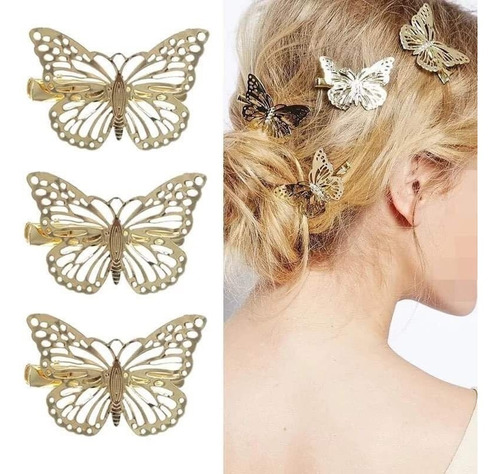 X4 Pinzas Para El Cabello Estilo Mariposa 