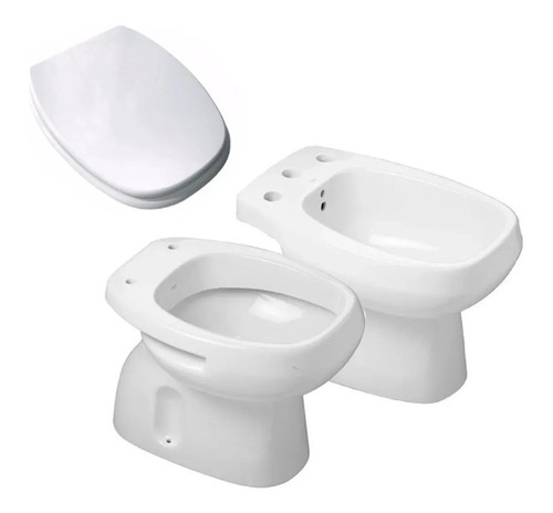 Inodoro Corto + Bidet + Asiento Madera Roca Monaco Envio Gts