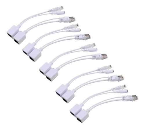 5 Pares De Cable De Conexión Ethernet Poe Adaptador De .