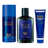 Blue Blazer Crema Afeitarse+ Deo Corporal +colonia Set X 3